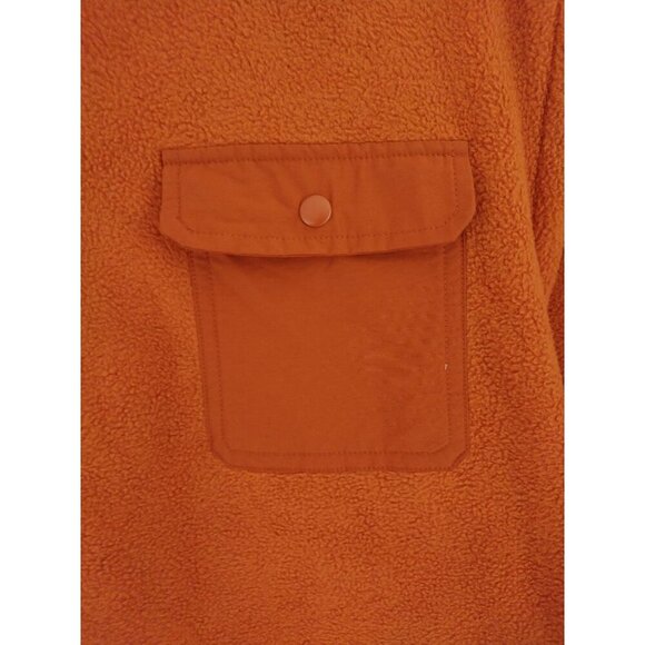 Goodfellow & Co Recycled Polyester Orange Fleece Jacket Men's XL. NWT - Picture 5 of 9